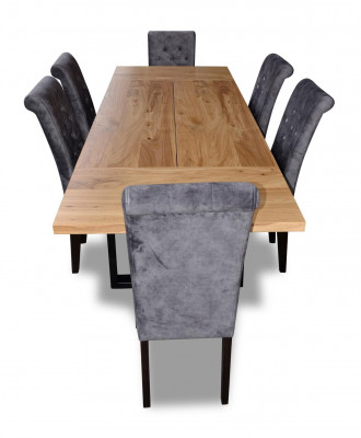 Moderne eettafel tafel hout eetkamerset 6x stoel set stoelen 7-delig set nieuw