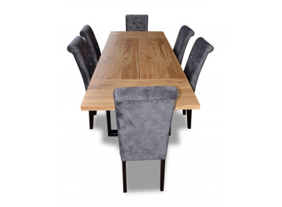 Moderne eettafel tafel hout eetkamerset 6x stoel set stoelen 7-delig set nieuw