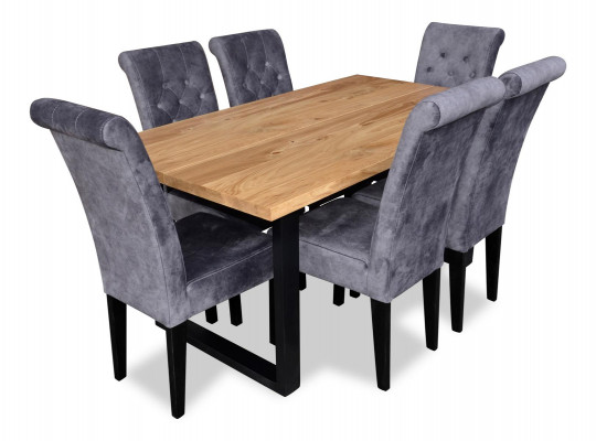 Moderne eettafel tafel hout eetkamerset 6x stoel set stoelen 7-delig set nieuw