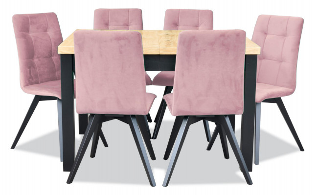 Klassieke eettafel houten eetkamerset 6 stoelen set stoelen 7-delige set.