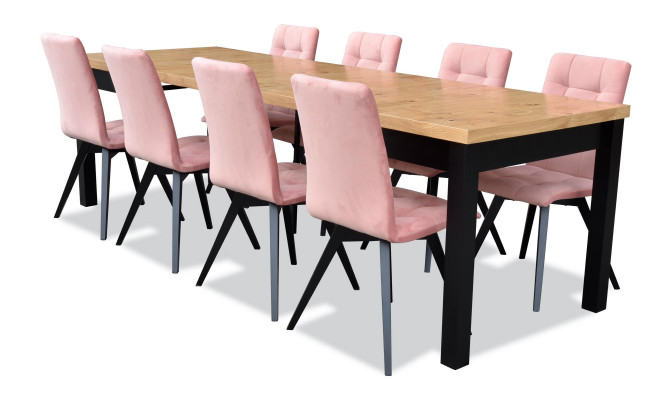 Moderne eetkamer meubels Eettafel + 6 stoelen Complete set 7-delig Setgroep