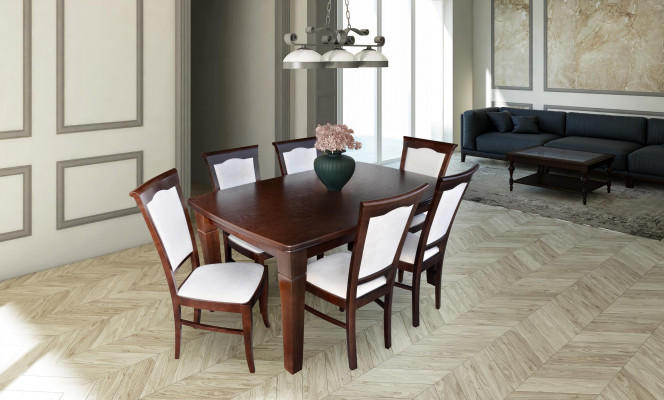Complete eetkamerset 7-delige eetkamerset Moderne tafel 6x stoelen stoel
