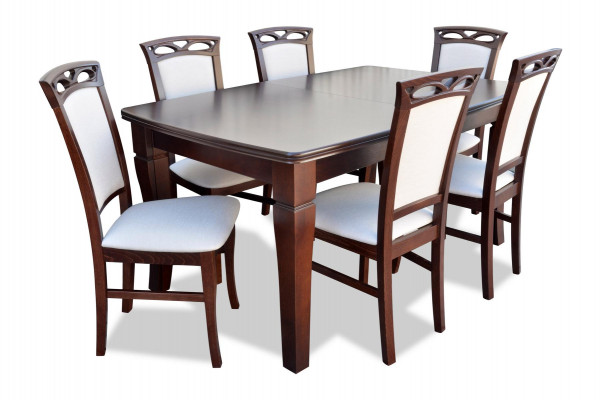 Eetkamer houten tafels eetset stoelgroep nieuw tafel 6 designstoelen 7-delig