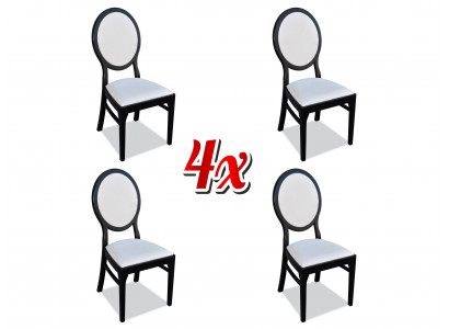 Eetkamerstoel Fauteuil Massief hout Gestoffeerde stoelen Horeca Set 4x Eetkamer Textiel