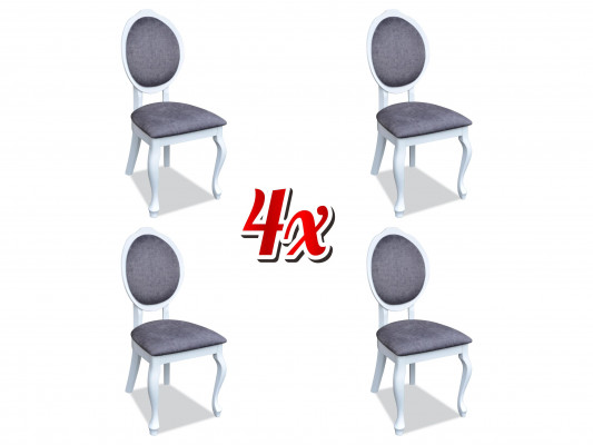 Stoelen 4x Stoel Set Echt Hout Gestoffeerde Zitting Eetkamer Set Stoelen Nieuw