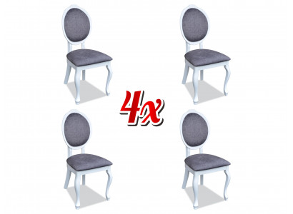 Stoelen 4x Stoel Set Echt Hout Gestoffeerde Zitting Eetkamer Set Stoelen Nieuw
