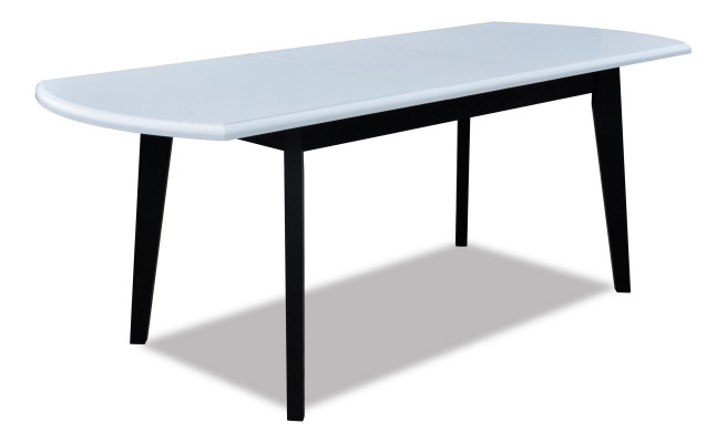 Tafel Ontwerptafel Houten tafel Eetkamer Luxe meubels Wit Zwart 80x160/200 cm.