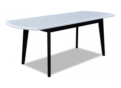 Tafel Ontwerptafel Houten tafel Eetkamer Luxe meubels Wit Zwart 80x160/200 cm.
