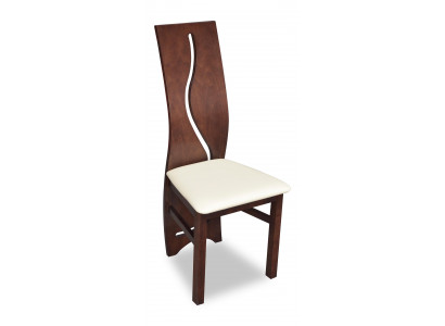 Eetkamerstoel met gestoffeerde zitting, volledige set van 4 stoelen in K3 design.
