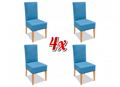 Klassieke eetkamerstoelenset, 4 stoelen met fluwelen bekleding, nieuw.