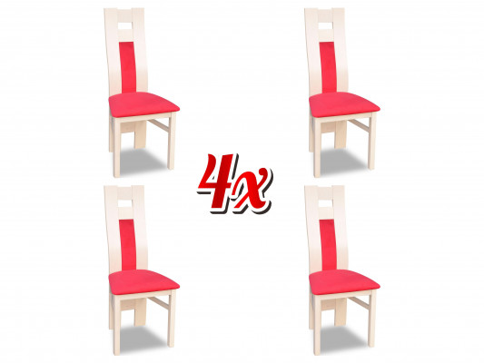 Groep Stoel Bekleding Leuning Stoelen Set Hout Massief Luxe Fauteuil Set 4x Stoel