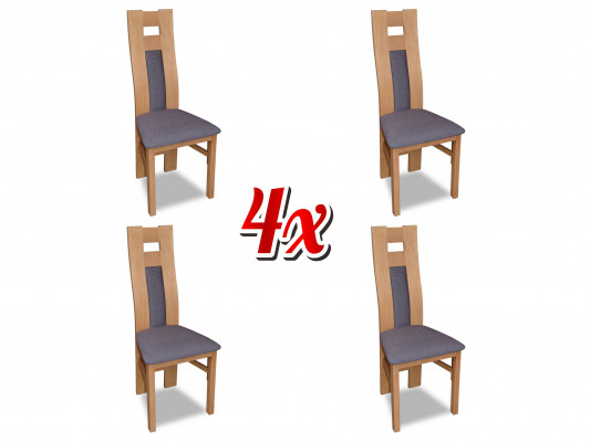 Groep Stoel Bekleding Leuning Stoelen Set Hout Massief Luxe Fauteuil Set 4x Stoel