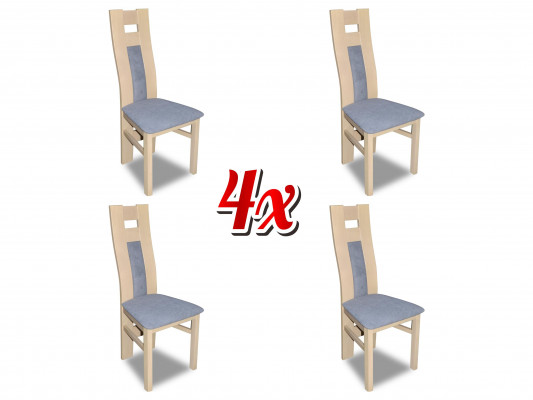 Groep Stoel Bekleding Leuning Stoelen Set Hout Massief Luxe Fauteuil Set 4x Stoel