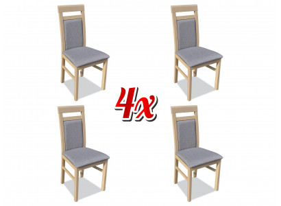 Groep stoelen set textiel stof hout gestoffeerde eetkamerstoelen 4x stoel