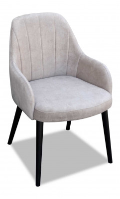 Ontwerp textiel luxe fauteuil stoel met armleuning eetkamerstoel bruin