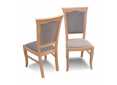 Luxe design gestoffeerde stoel stoelen zitting leunen kantoor eetkamer massief hout.