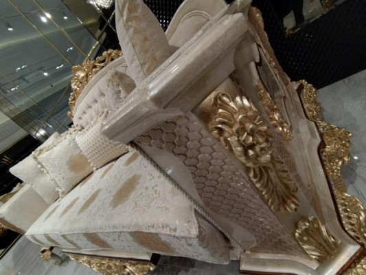 Driedelige designbankstel 3-zits bankstel textiel Chesterfield-bankstel nieuwe 3-zitsstoffenbank