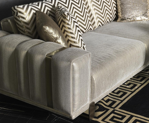 Ontwerp bankstel 3+2+1 zits Moderne fauteuils Luxe meubels Stof Goud