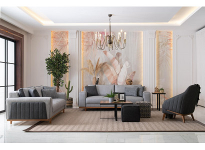 Luxueuze bankstel 3+2+1 Moderne bank bankstel gestoffeerd ontwerp Lounge meubilair