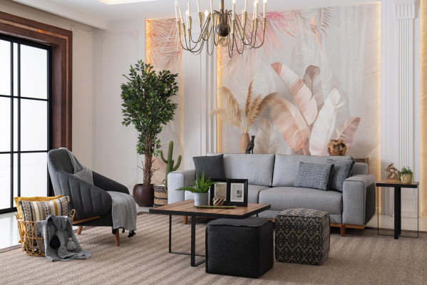 Luxueuze bankstel 3+2+1 Moderne bank bankstel gestoffeerd ontwerp Lounge meubilair