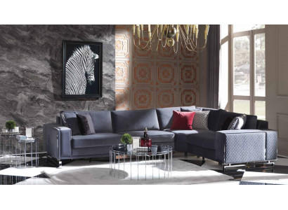 Luxe hoekbank L-vormige grijze hoekbank textielbank bankontwerp sofa