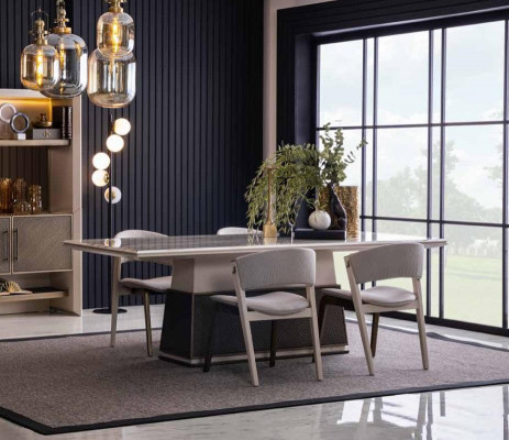 Luxe eettafel Eettafels Tafel Eetset Eetgroep Tafels 4x Armstoelen Stoel