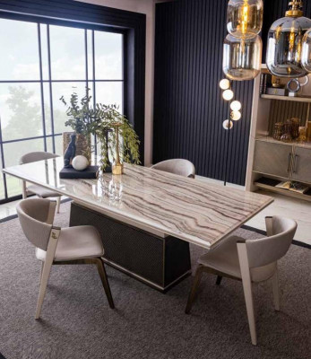 Luxe eettafel Eettafels Tafel Eetset Eetgroep Tafels 4x Armstoelen Stoel