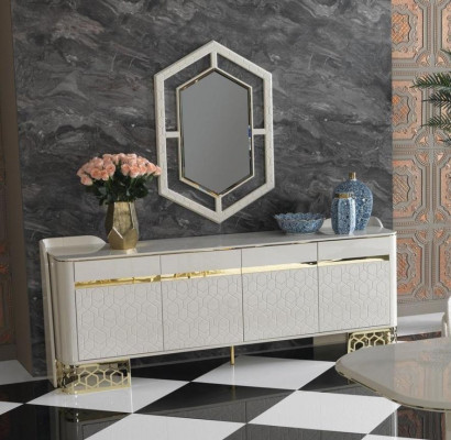 Sideboard Luxe Modern Design Woonkamer Hoogwaardige Meubels Dressoir Spiegel 2-delig
