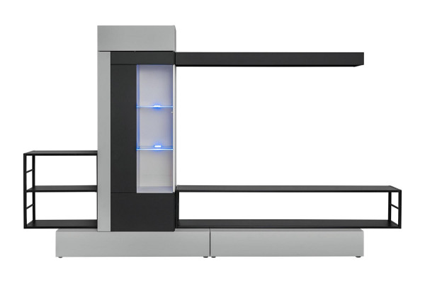 Moderne design woonwand tv-standaard houten wandplanken luxe woonkamerinrichting
