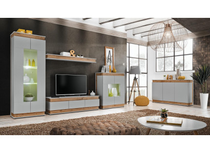 Woonkamerset van 5 stuks TV-standaard Moderne Vitrine Houten Meubels Luxe Commode Nieuw