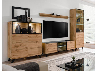 Woonkamer Modern Set Vitrine Ladekast Woonkamer TV-meubel Design Nieuw