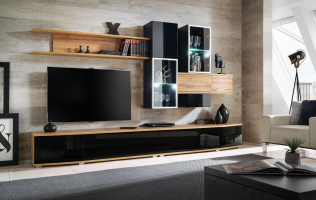 Ontwerper woonkamer Modern Design Woonkamer Luxe meubels Wandplanken Nieuw