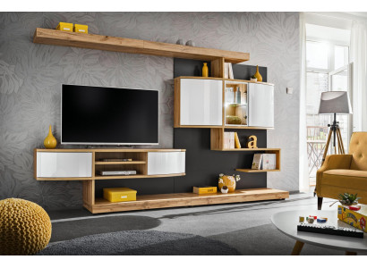 Bruine woonkamer inrichting luxe woonkamer designer tv-standaard meubels nieuw