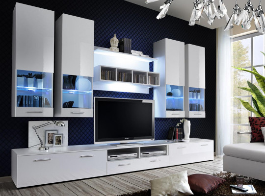 Woonwand tv-standaard Sideboard Designer Modern Woonkamerplanken Hout Nieuw