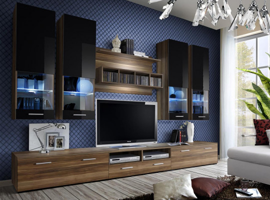 Ontwerp woonwand tv-standaard 4x wandkast lowboard wandrek luxe meubilair.