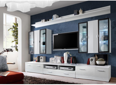 Woonkamerset Designer woonkamer inrichting wandkast wit --> Woonkamerset Designer woonkamer inrichting wandkast wit