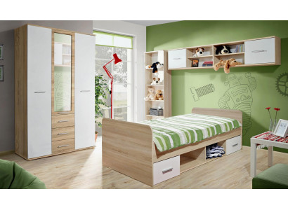 Kinderkamer set Bed Nachtkastje Ontwerper Kledingkast Modern Inrichting 4-delig