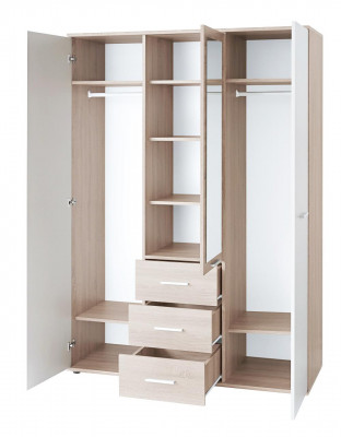 Kinderkamer set Bed Nachtkastje Ontwerper Kledingkast Modern Inrichting 4-delig