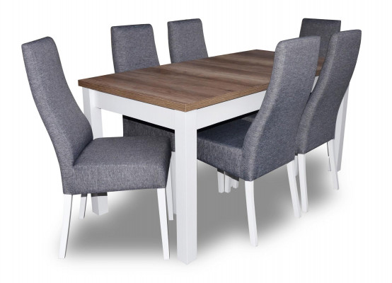 Eetset Eettafel 6 x Stoel Set Garnituur Tafel Eetset Eetgroep 7-delig