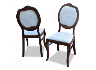 4x Stoel Set Echt Hout Beklede Zitting Eetkamer Set Eetkamerstoelen