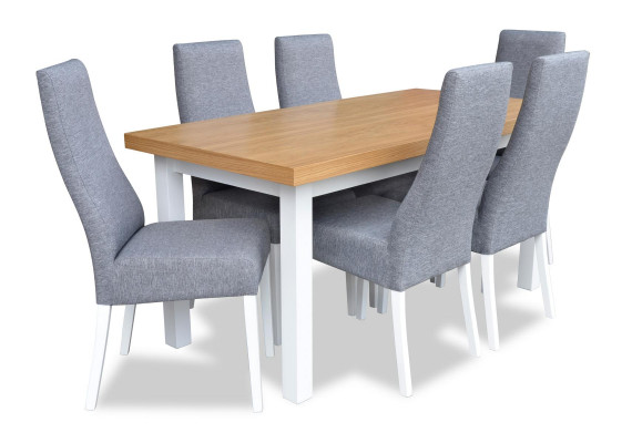 Eetkamer Complete Set Tafel 4x Stoel Set 7-delig. Eettafel Hout Eethoek Nieuw