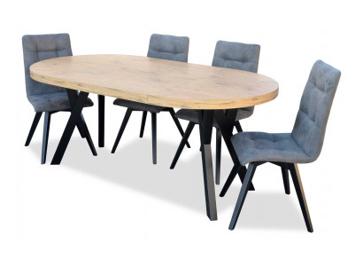 Eettafel 4 x stoelen Eetkamerset Eetgroep Luxe Stoelen Tafel 5-delig.