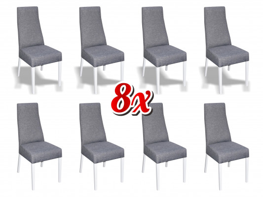 Eetkamer 8x Stoelen Stoel Set Fauteuil Keuken Nieuw Design Bekleding Leer Textiel Meubels