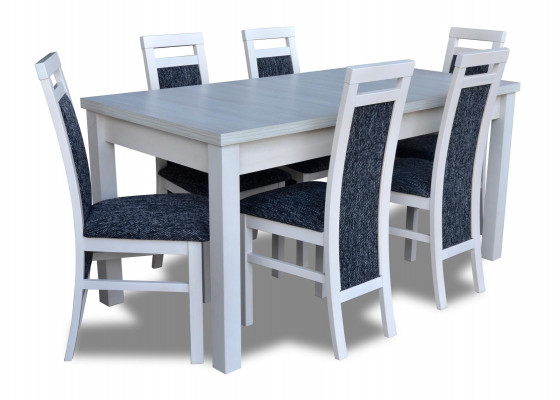 Tafel eetkamer zitgroep eettafel stoel set 7-delig. Lederen houten leunstoelen Nieuw