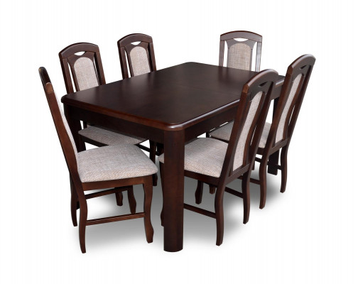 Klassiek eetkamer meubilair Eetset Tafel Hout Compleet Set 7-delig Eetgroep.