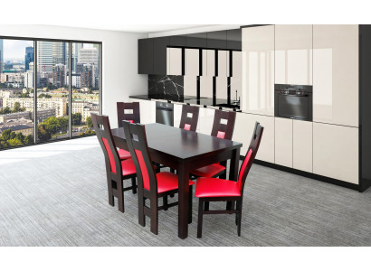 Compleet set eettafel + 6 stoelen Eetkamerset Houten tafels Eetgroep Tafel 7-delig