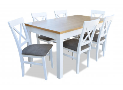 Eettafel + 6 stoelen Eetkamerset Eethoek Klassieke tafel Tafels S18/K64 Nieuw
