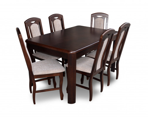 6x Stoelen + Tafel Eetkamerset XXL Set Stoelsets Houten Tafel