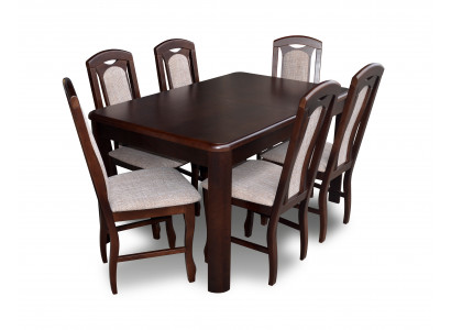 6x Stoelen + Tafel Eetkamerset XXL Set Stoelsets Houten Tafel