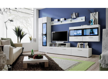 Woonkamer luxe set TV-standaard vitrine houten wandkast Nieuw